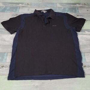 Calvin Klein Navy & Black Liquid Cotton Polo Shirt sz Small